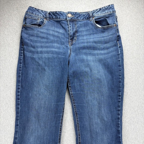 Maurices Jeans Womens 16 Long Mid Rise Flared Bootcut Stretch Blue Denim Casual - Picture 2 of 14